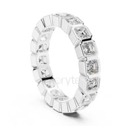 Asscher Cut Diamond Bezel-Set Eternity Band