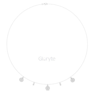 Diamond Charm Necklace – Pave Disc & Solitaire Pendant