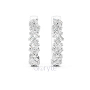 Baguette Cluster Hoop Earrings