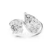 Two-Stone Round & Pear Diamond Ring