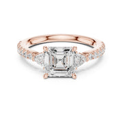 1 Carat Three-Stone Diamond Rings With Pave Band