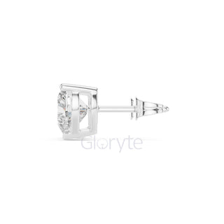 Heart Diamond Stud Earrings