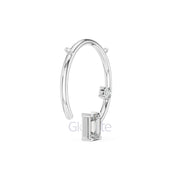 Open Circle Diamond Necklace with Emerald & Round Cut Accents