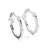 Geometric Hoop Earrings with Round Diamond Accent | Sterling Silver, 10K & 14K Gold