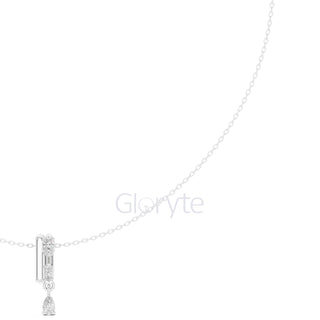 Oval & Pear Drop Diamond Pendant Necklace