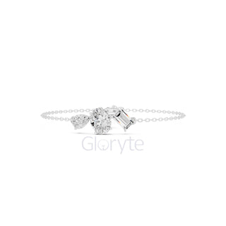 Three-Stone Diamond Tail Bracelet