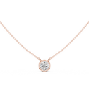 Diamond Solitaire Bezel Pendant Necklace