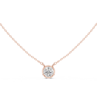Diamond Solitaire Bezel Pendant Necklace