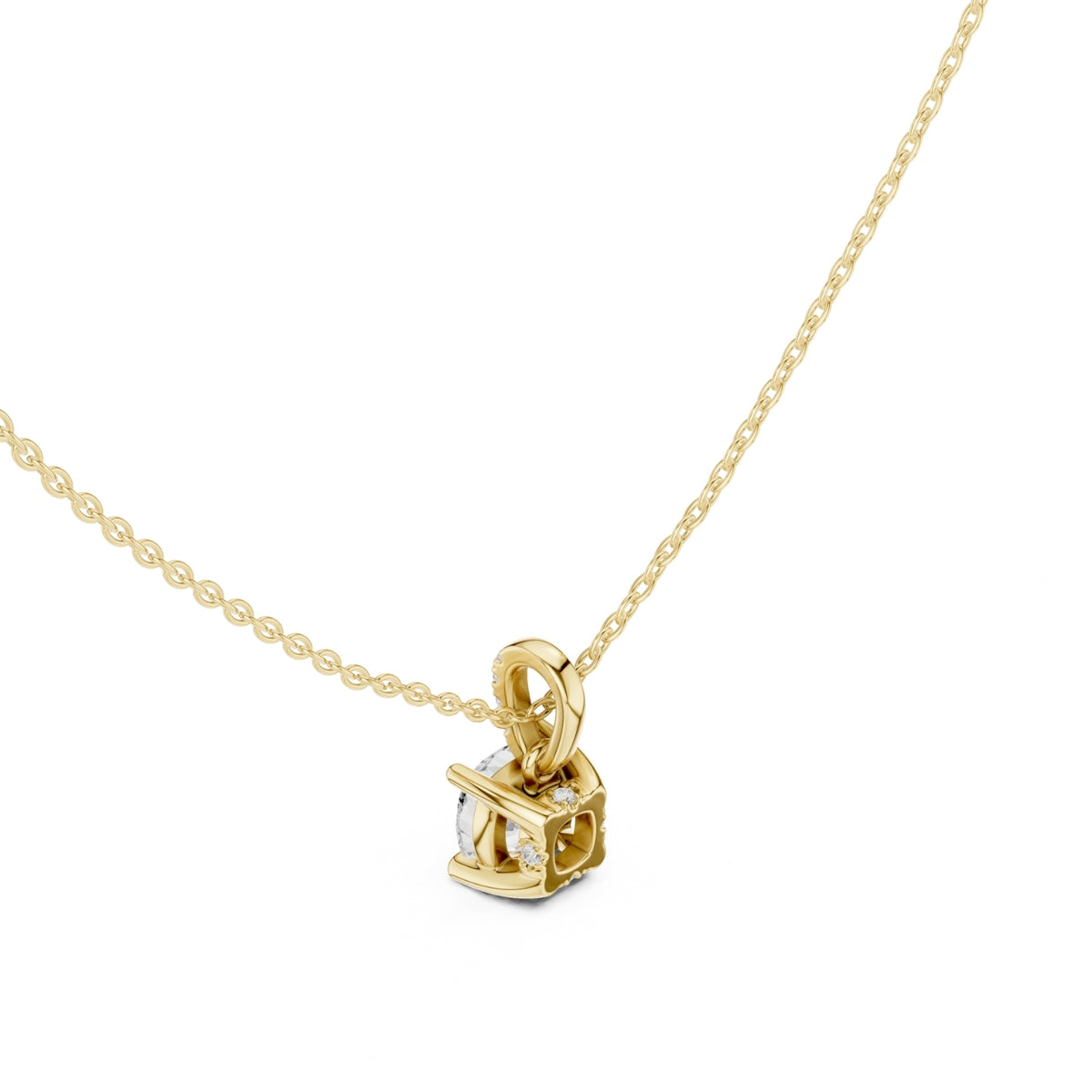 Diamond Solitaire Bezel Pendant Necklace (1.50ct) with Chain