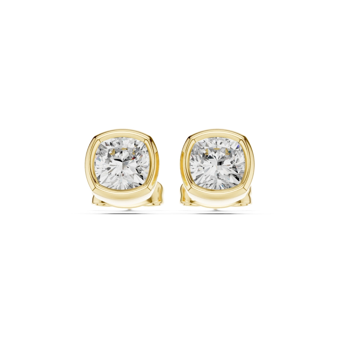 Elegant Bezel Diamond Stud Earrings