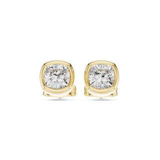 Elegant Bezel Diamond Stud Earrings