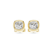 Elegant Bezel Diamond Stud Earrings | 2.50 Carat Total Weight