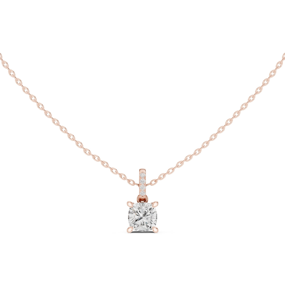 Diamond Solitaire Bezel Pendant Necklace (1.50ct) with Chain