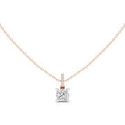Diamond Solitaire Bezel Pendant Necklace (1.50ct) with Chain