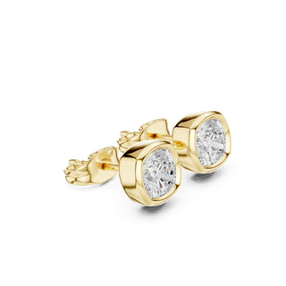 Elegant Bezel Diamond Stud Earrings