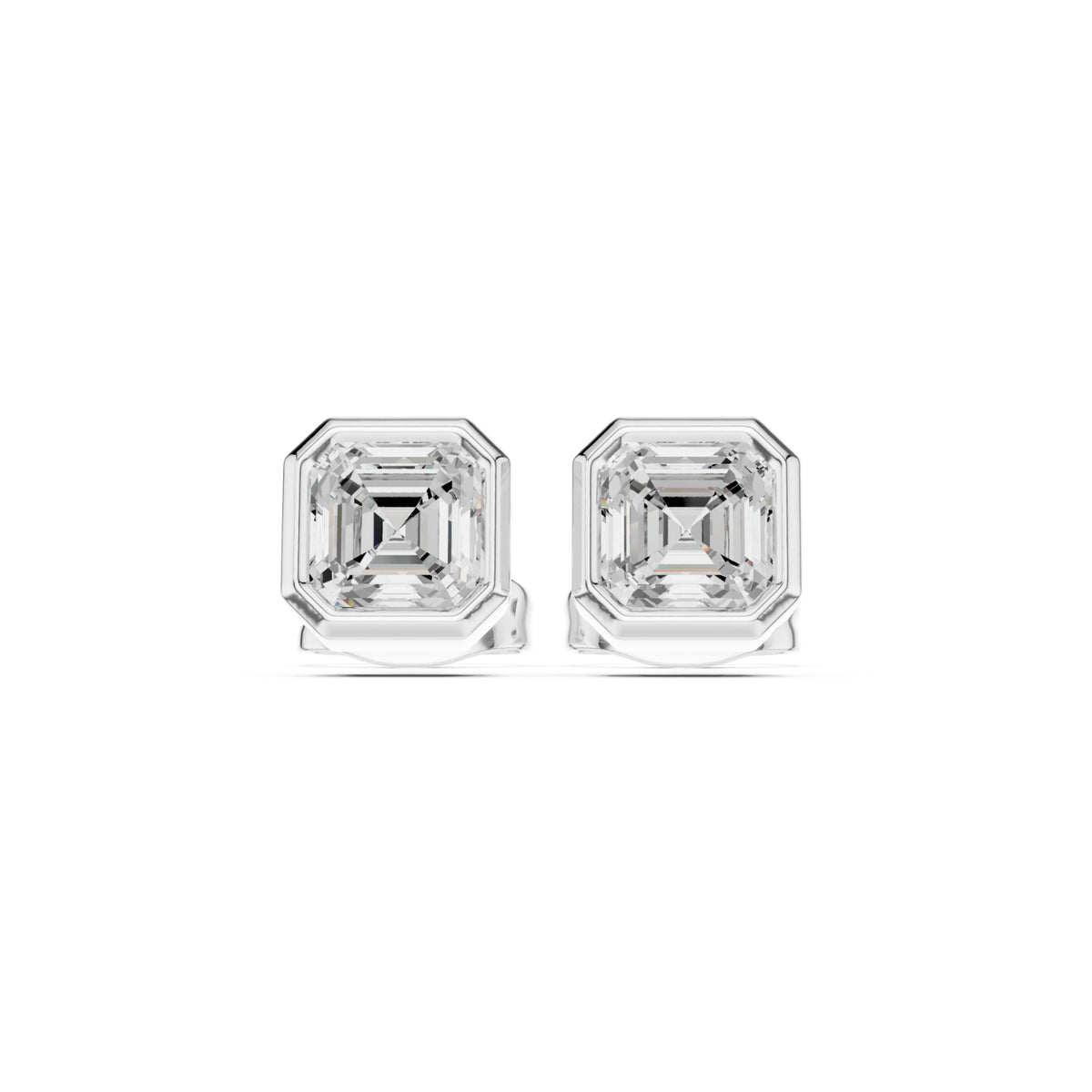 Elegant Bezel Diamond Stud Earrings