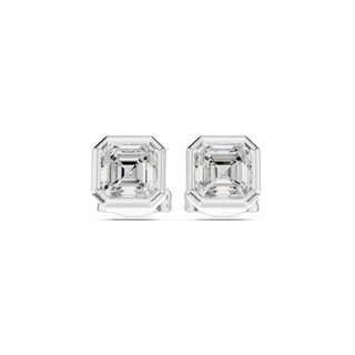 Elegant Bezel Diamond Stud Earrings