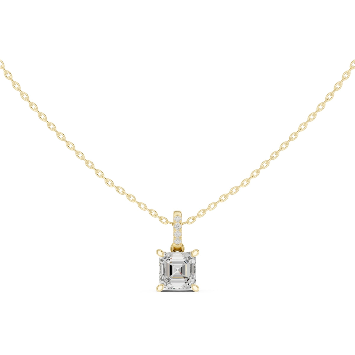 Diamond Solitaire Bezel Pendant Necklace (1.50ct) with Chain