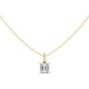 Diamond Solitaire Bezel Pendant Necklace (1.50ct) with Chain