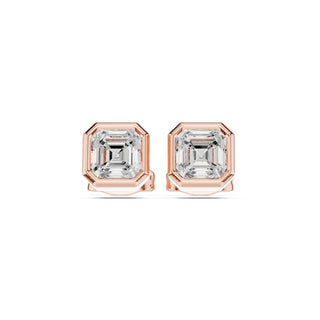 Elegant Bezel Diamond Stud Earrings