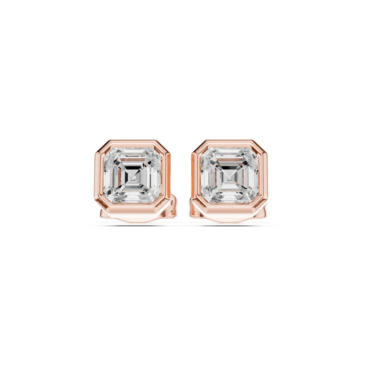 Elegant Bezel Diamond Stud Earrings