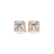 Elegant Bezel Diamond Stud Earrings | 2.50 Carat Total Weight