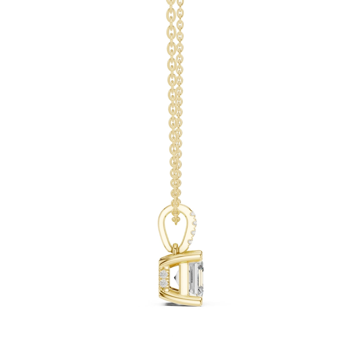 Diamond Solitaire Bezel Pendant Necklace (1.50ct) with Chain