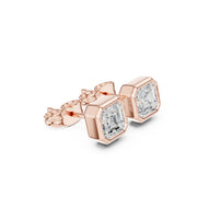 Elegant Bezel Diamond Stud Earrings | 2.50 Carat Total Weight