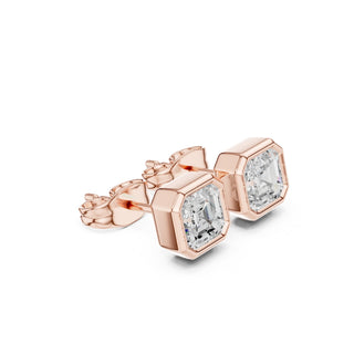 Elegant Bezel Diamond Stud Earrings