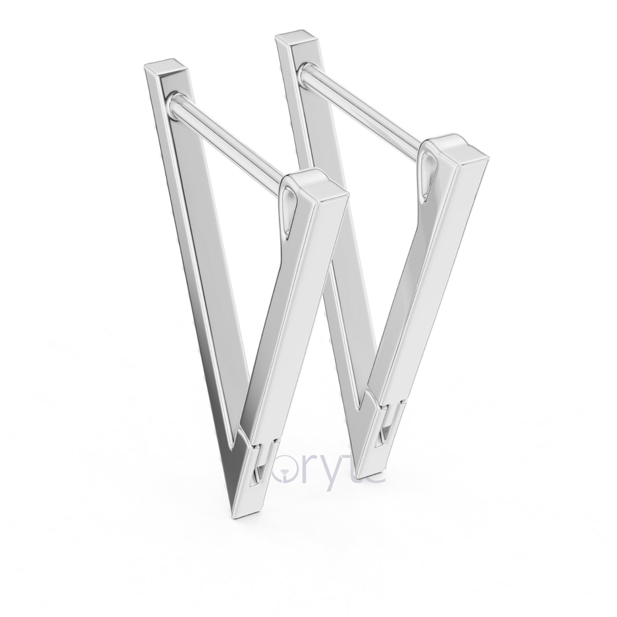 Geometric V-Shape Hoop Earrings