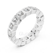 Asscher Cut Diamond Bezel-Set Eternity Band