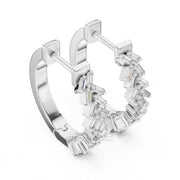 Baguette Cluster Hoop Earrings