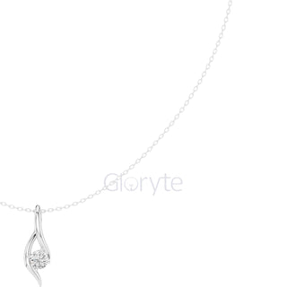 Solitaire Curve Diamond Pendant Necklace