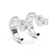 Classic Half Hoop Diamond Earrings with Graduated Round Stones