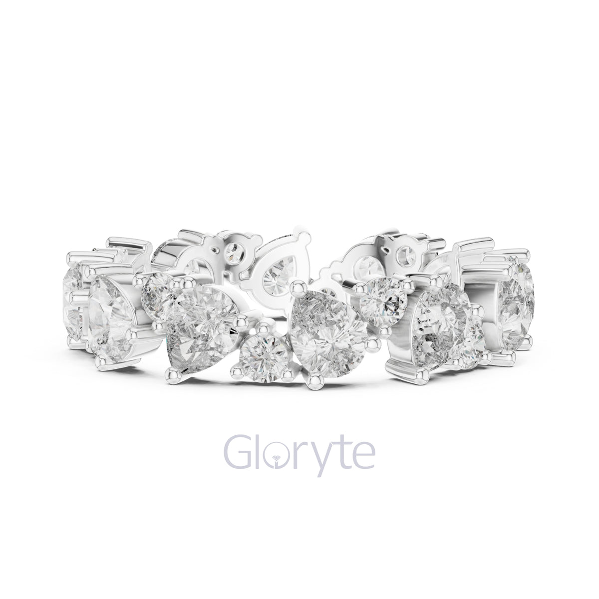 Pear & Round Lab Diamond Eternity Band – Classic Statement Ring