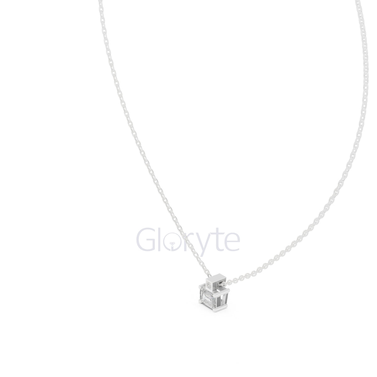 Emerald Solitaire Pendant Necklace (0.39 CT)