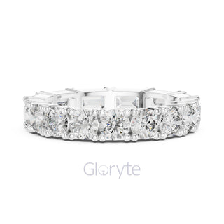 Emerald & Round Diamond Eternity Band