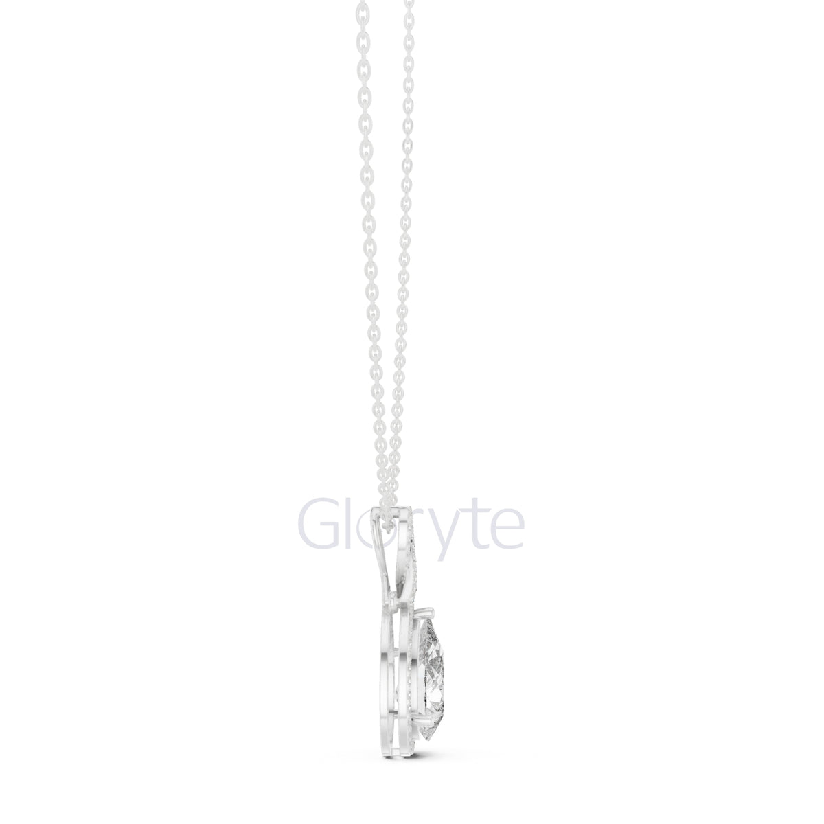 Infinity Halo Pear Pendant Necklace