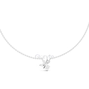 Diamond Floral Pendant Necklace with Marquise & Pear Cut Stones – Includes Chain