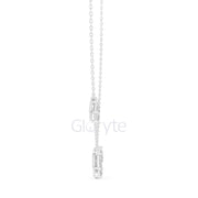 Princess Cluster Diamond Pendant Necklace