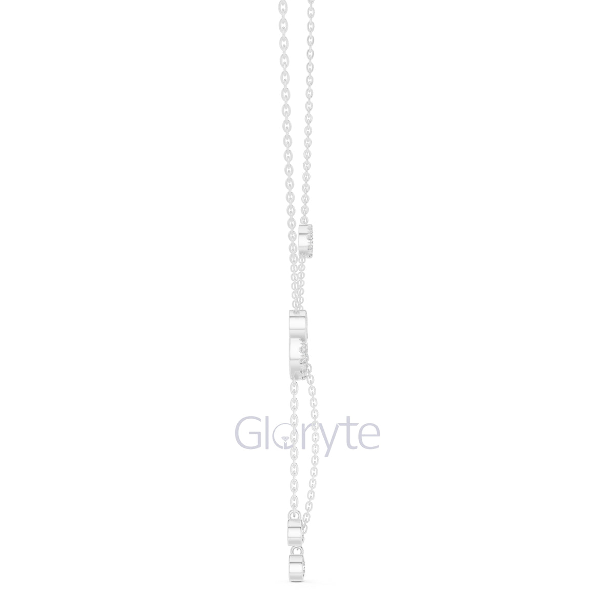 Interlocking Circle Drop Diamond Necklace