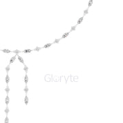 Marquise & Round Diamond Lariat Necklace