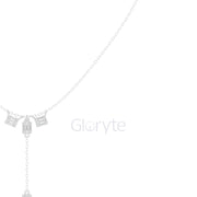Baguette Cluster Drop Diamond Necklace