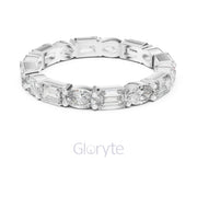 Emerald & Oval Cut Diamond Eternity Band