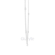 Minimalist Diamond Station Necklace with Round & Baguette Cut Diamonds – Includes Chain