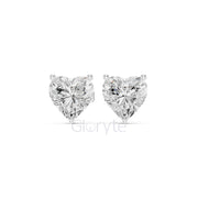 Heart Diamond Stud Earrings