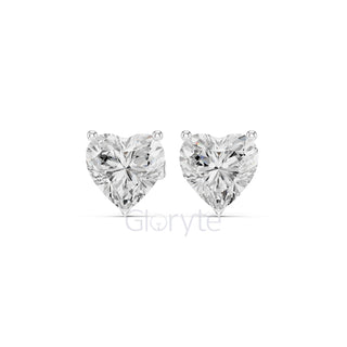 Heart Diamond Stud Earrings