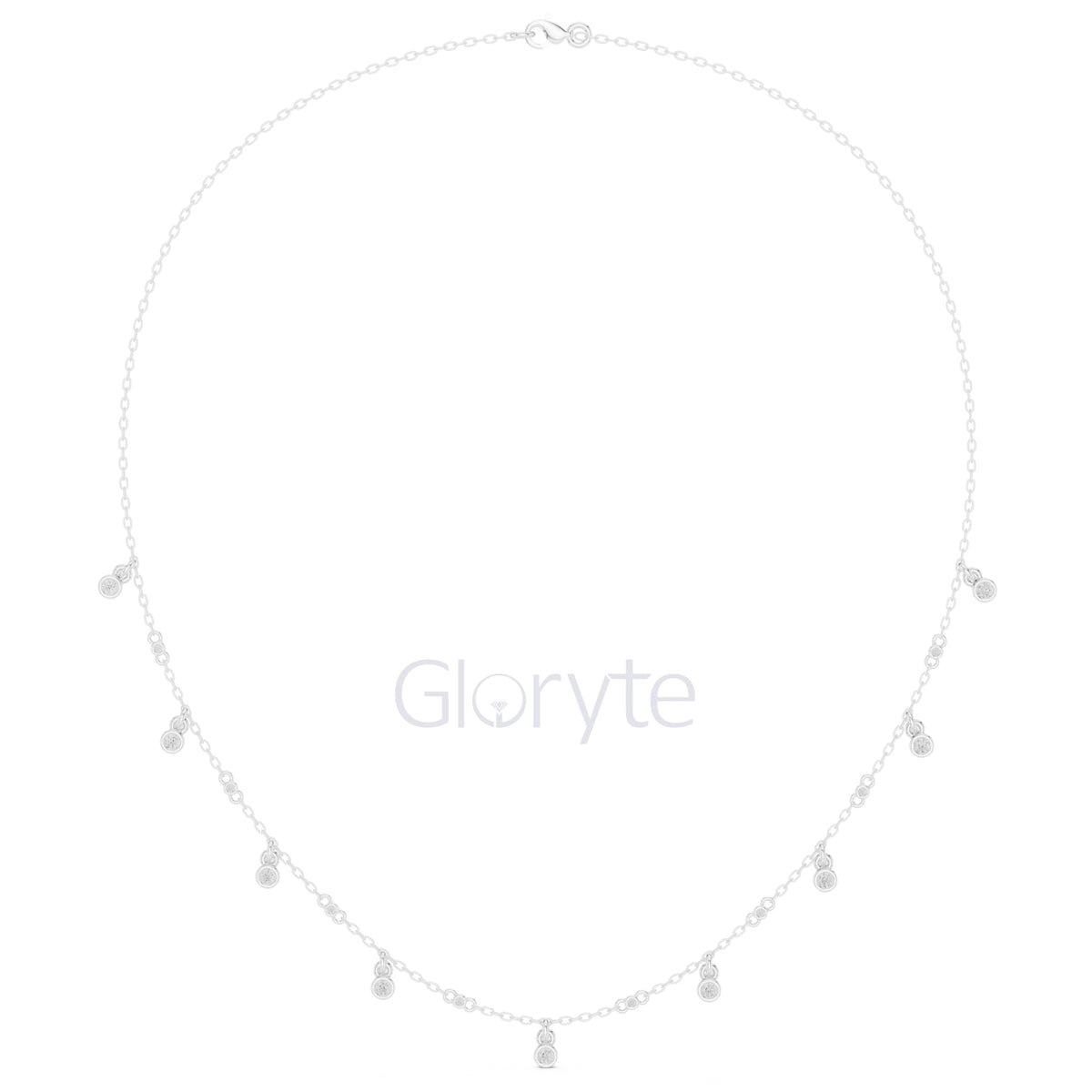 Dangling Diamond Station Necklace