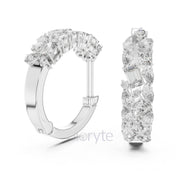 Cluster Diamond Hoop Earrings