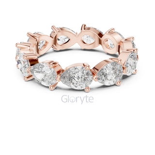 Pear Cut Diamond Eternity Band Ring